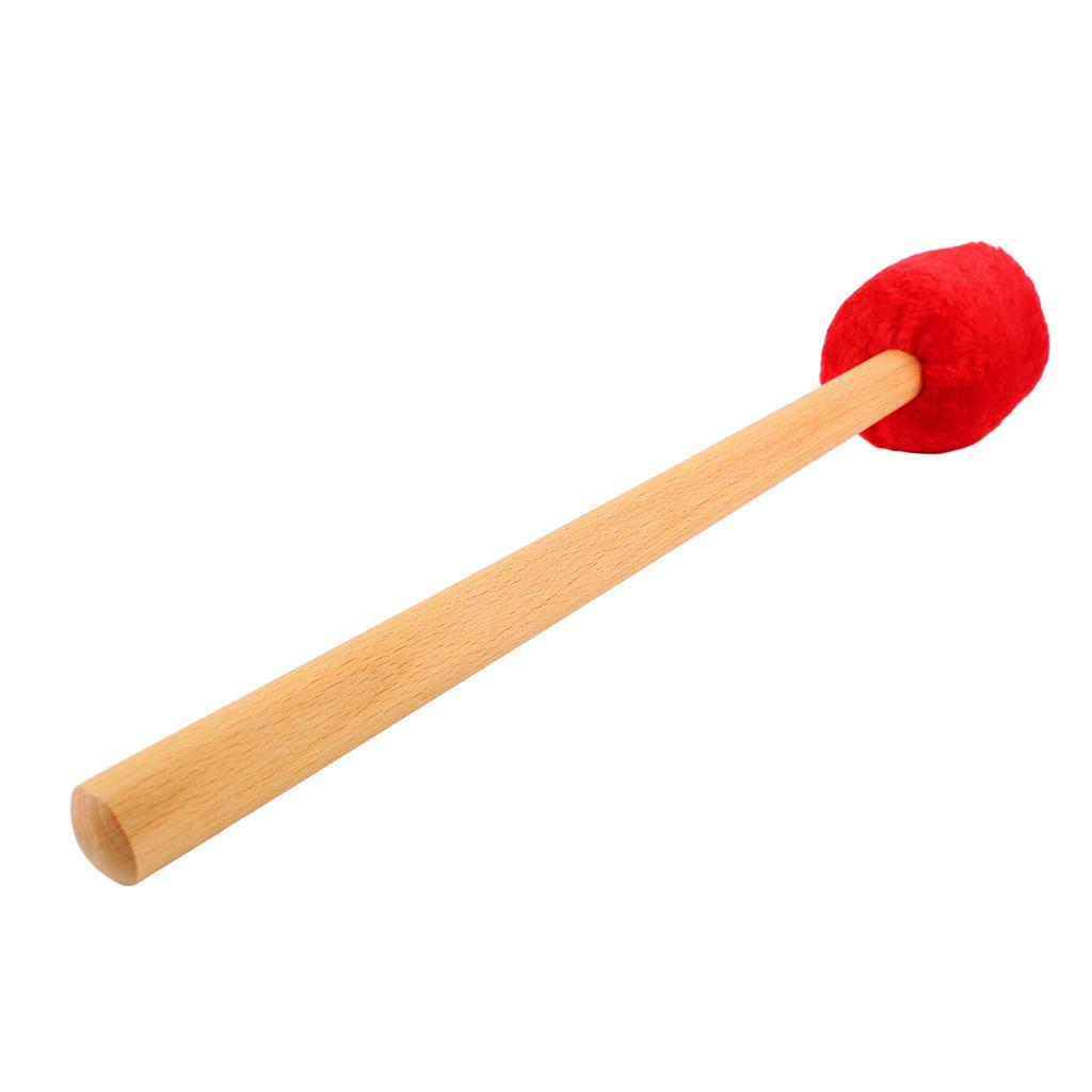 Drum Mallet Soft Felt Head Drumstick with Long Handle for Xylophone Timpani Beater Red