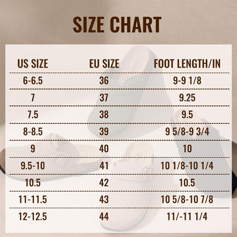 Fashion Smile New Cow Suede Women's Potato Shoes With Adjustable Strap Cork Insole Mules Outdoor Unisex Clogs Slippers With Arch Support