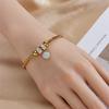 Gold Plated Snake Chain Bracelet with Zircon Charm