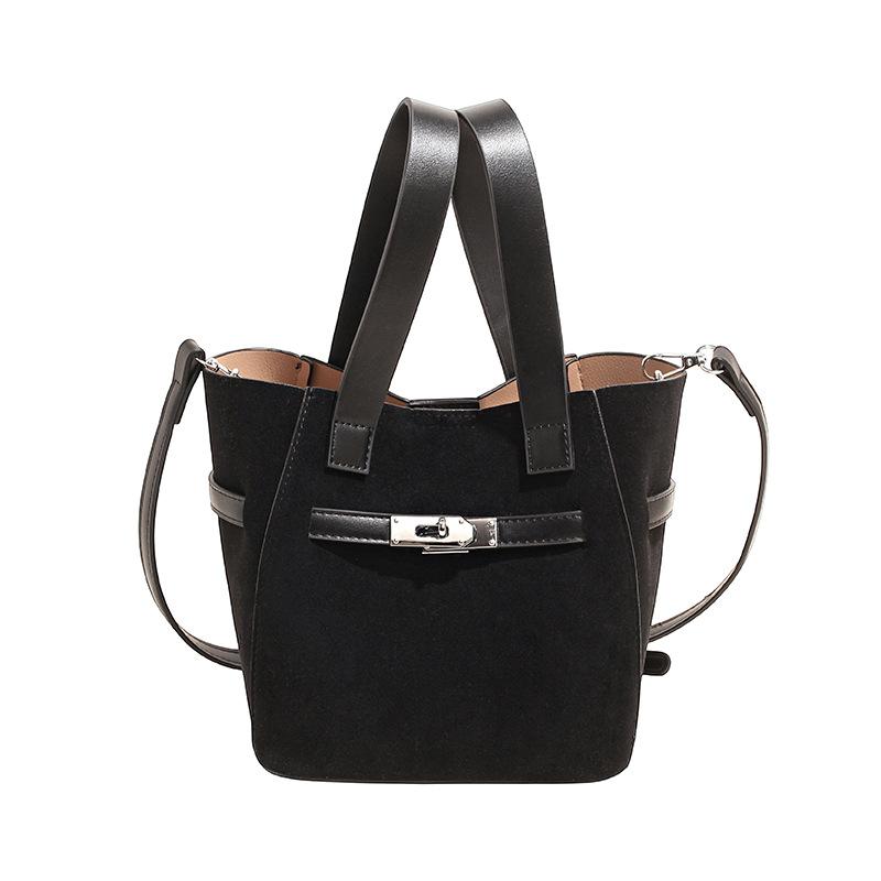 Niche bag women's shoulder bag retro suede niche design messenger bag bucket bag