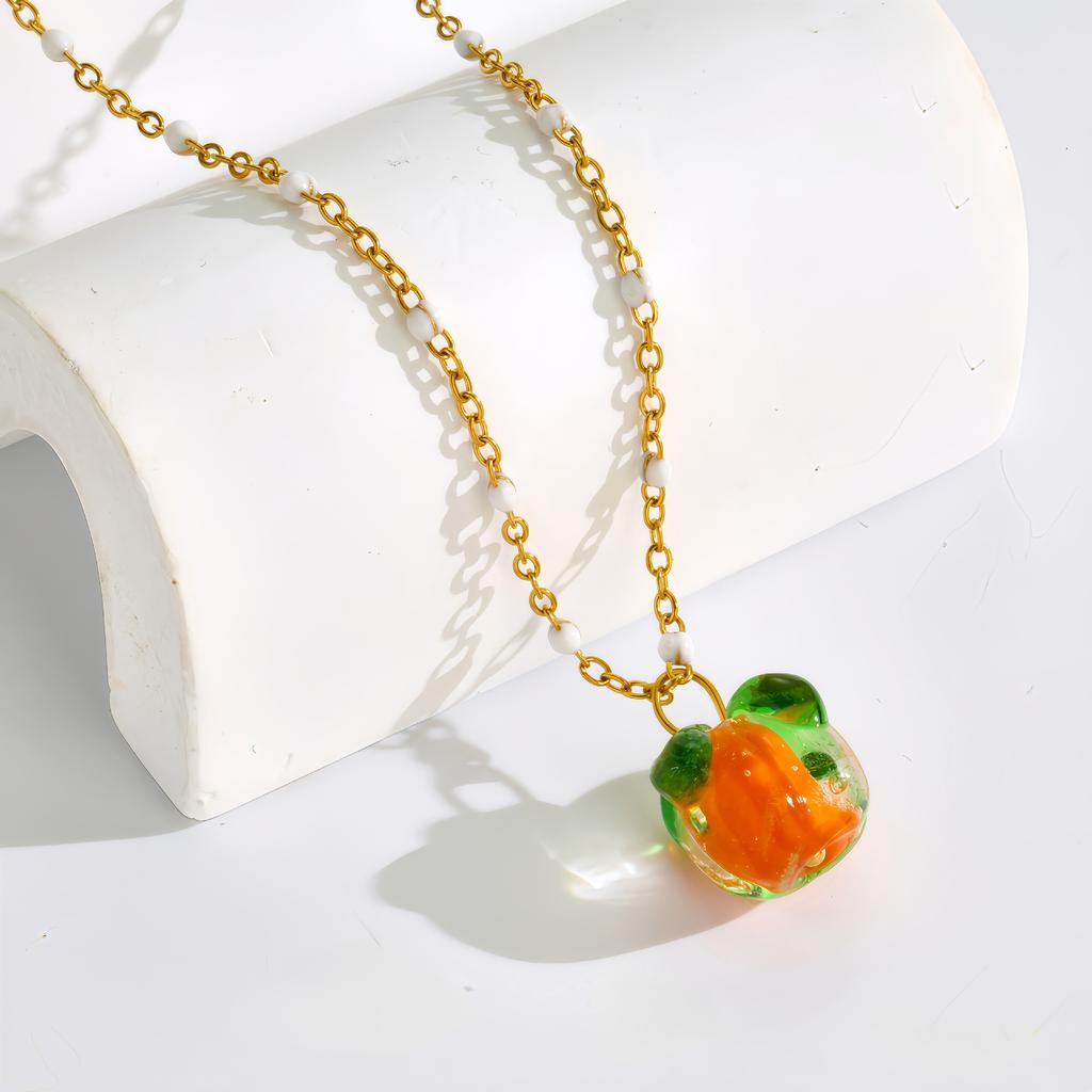 Color Dopamine Fruit Series Pendant Necklace Summer Niche Simple Versatile Do Not Fade