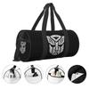 White Transformer Autobots Film Print Travel Duffel Bag Shoes Compartment for Men Women Foldable Lightweight Yoga Gym Sports Bag