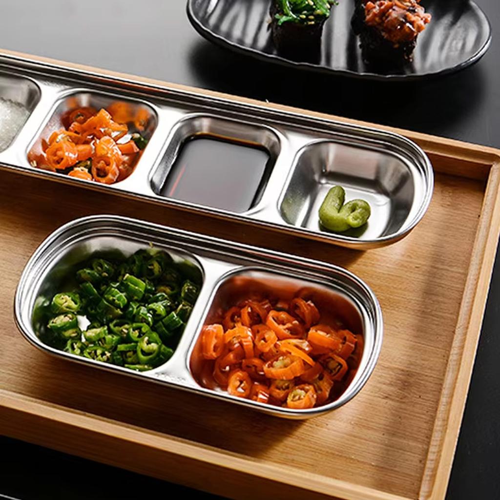 304 Stainless Steel Dip Pickled Vegetables Stainless Steel Sauce Tomato Sauce Separate Salt Vinegar Sugar Spice Dip Bowl Korean