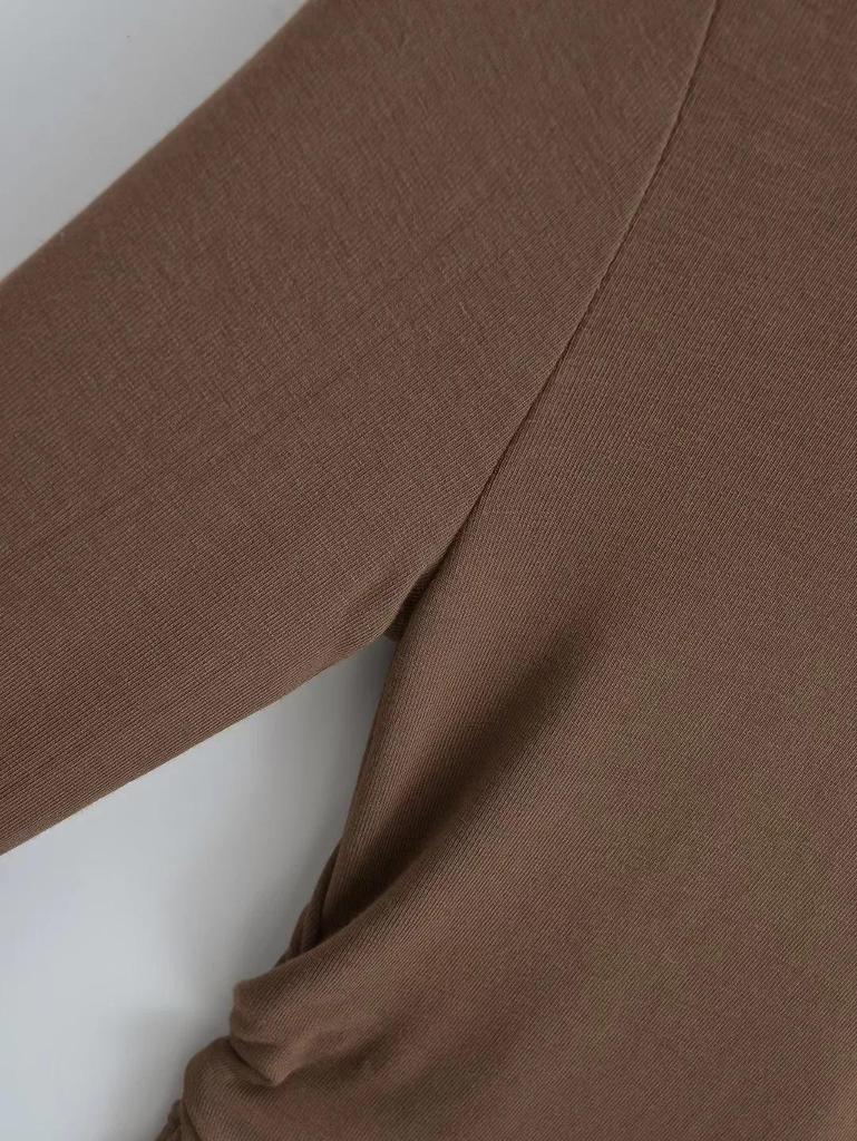Women's Retro Halter Neck Long Sleeve Fleece Lined Top