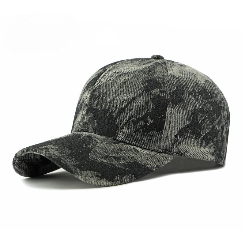 

Vintage Washed Denim Baseball Cap Women Ethnic Jacquard Hard Top Hat Retro Sun Protection Peaked Cap Outdoor Casual Hat 56-60cm чорний