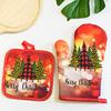 Christmas Lovely Oven Mitts and Pot Holders Soft for Baking Cooking Kitchen Gift