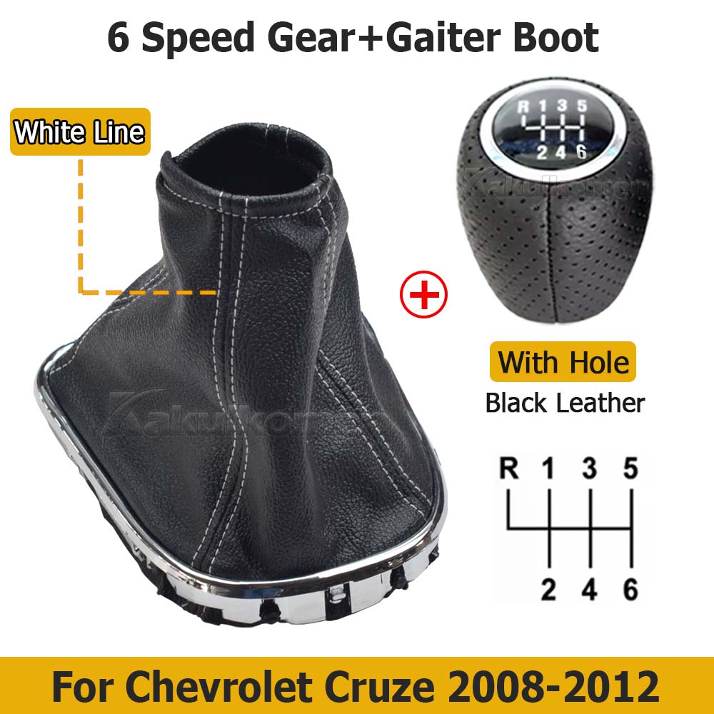For Chevrolet Chevy Cruze 2008 2009 2010 2011 2012 Manual Gear Shift Knob Shifter Lever Stick Gaiter Boot Cover Car Accessories
