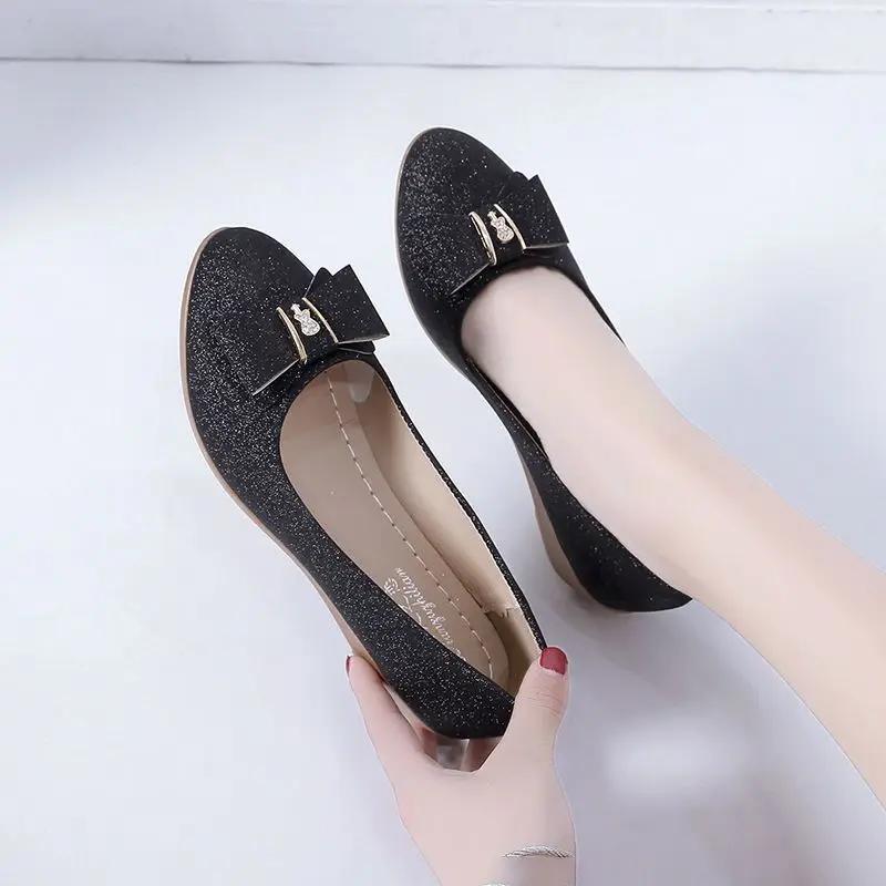 Fashion With Bow Round Toe Ladies Pumps Medium Heels Women's Shoes Beau Today Chic Point Young Quick Delivery On Sale Shoe Wholesale Y2k