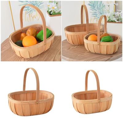 Practical Sturdy Bamboos Storage Basket Home Accessory for Kitchen Supplies Organization and Household Decoration
