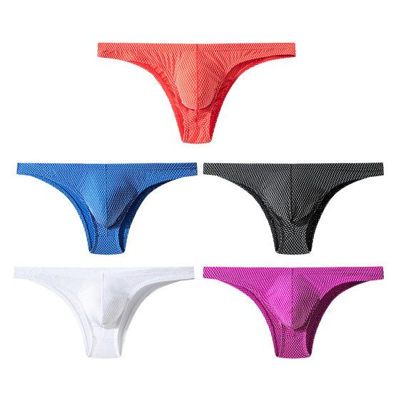Men Briefs Low-rise Solid Color U-Convex Panties Soft Breathable Comfortable Slim Fit Elastic Underwear Daily Wear