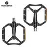 ROCKBROS Bicycle Pedal Non-Slip Durable Single Bearing Aluminum Alloy Reflective Pedal Hollow Design Lightweight Bike Road Pedal
