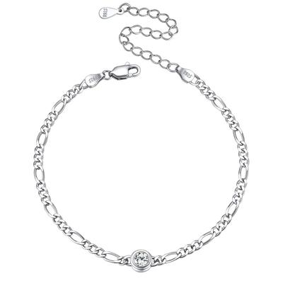 [ChicSilver] Damenarmband mit Zirkonia, Sterlingsilber 925, Hypoallergen, Schlicht, Süß, Beliebtes Geschenk für Frauen, Geburtstagsgeschenk