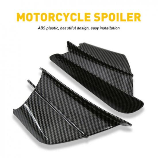 2X Carbon Fiber Motorcycle Body Winglet Air Deflector Wing Spoiler Accessories