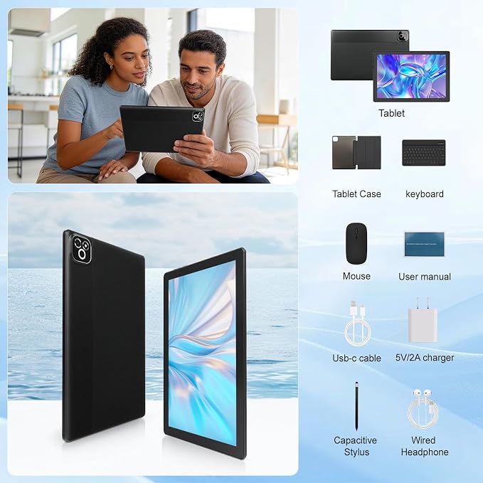 Android 16 Tablet, 10.1 Inch, 36GB+256GB,A537 Octa Core, 1TB Expandable, Portable Work Tablet