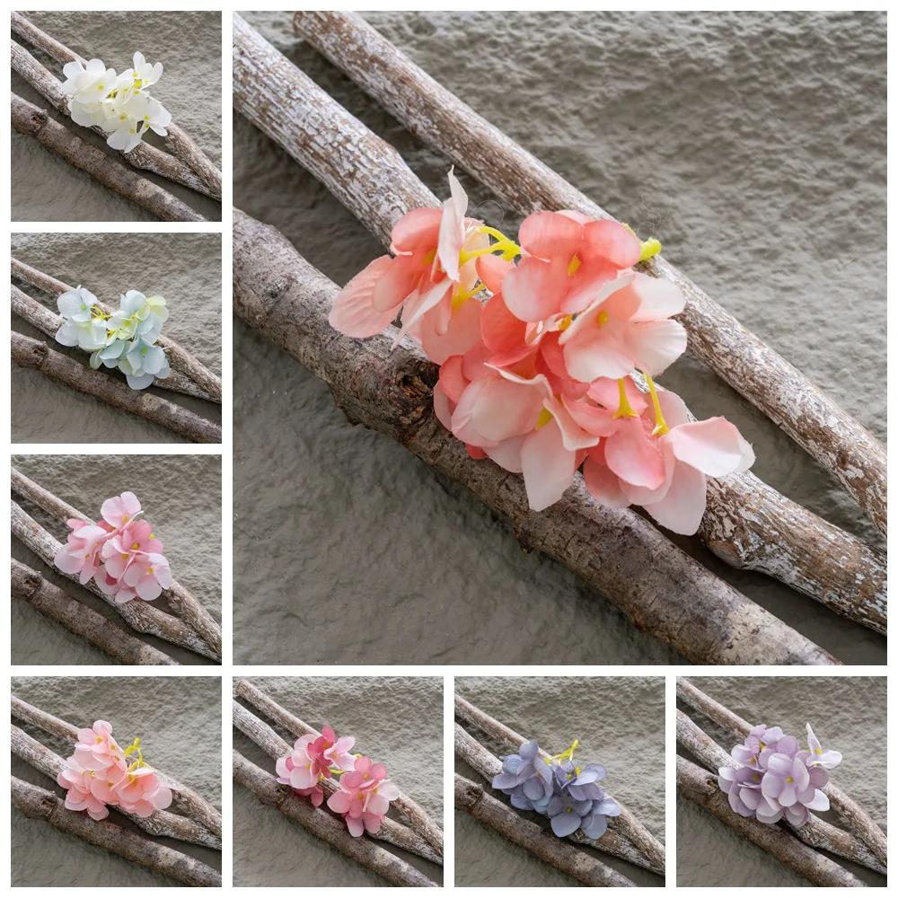 10PCS Hydrangea Head INS Style Artificial Flowers and Green Plants Wholesale Wedding Fake Flower Decoration Decoración Hogar