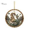 Halloween Decorative Pendant 2D Flat Pearl Painting Ornament, Double Sided Zodiac Theme Hanging Gem Home Ornament Art Craft, Rhinestone Beads Pattern