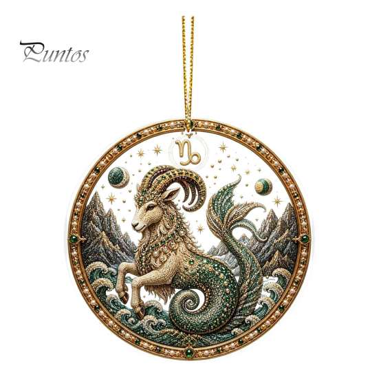 Halloween Decorative Pendant 2D Flat Pearl Painting Ornament, Double Sided Zodiac Theme Hanging Gem Home Ornament Art Craft, Rhinestone Beads Pattern