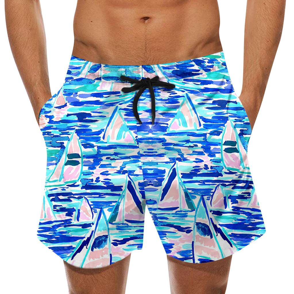 Modische Herren-Shorts mit Riemen, hawaiianischer Strand-Passform, sportlich, lässig