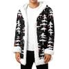 Men's Christmas Long Hooded Cardigan With Pockets Warm Jacket