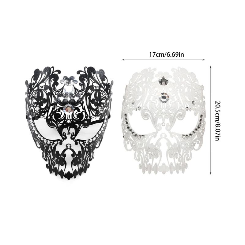 Zarte Vollgesichts-Diamant-Metallmaske Personalisierte Vollgesichts-Metallmaske mit Diamantdetails für Party und Halloween