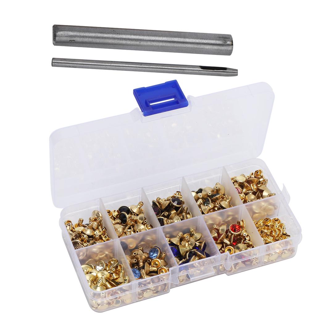 Rhinestone Rivets Set Colorful DIY Bag Hat Clothing Shoes Decoration Accessories 8mm