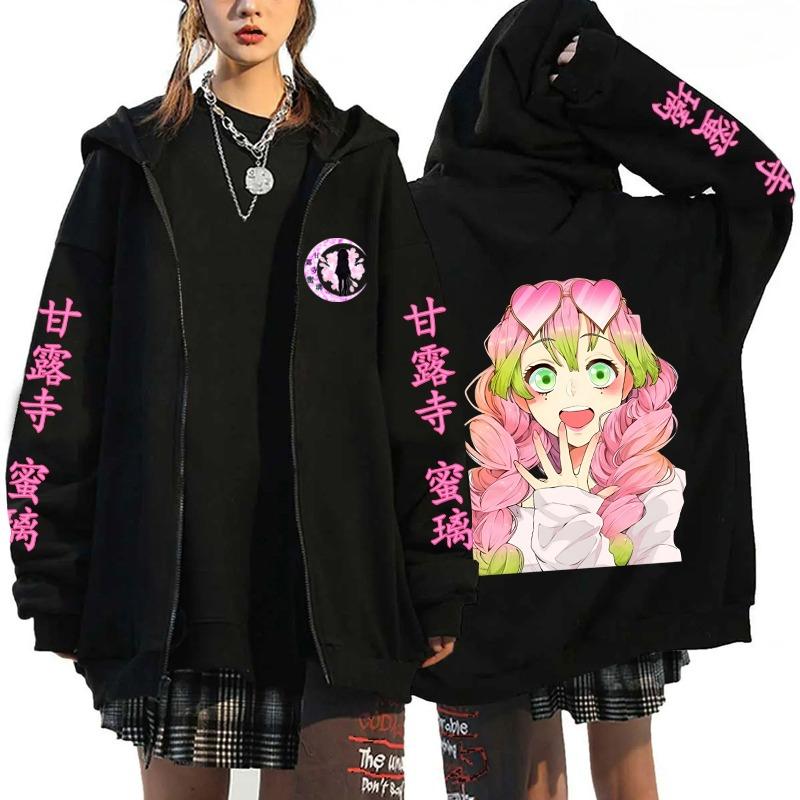 Anime Style Printed Hooded Sweatshirt Cartoon Zipper Hooded Sweatshirt Men s Zipper Pullover Harajuku S