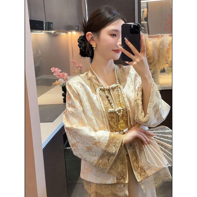 2026 Spring New Style This Year's Trendy New Chinese Style National Fashion Suit with Unique and Stylish Coat and Skirt Two-Piece Set