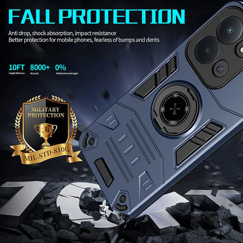 For Xiaomi Redmi A5 A4 A3 15 15C 171 14C Turbo 4 Pro Note 14 Pro Plus 4G 5G Phone Case, Armor Rotating Ring Shockproof Cover