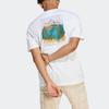 Adidas Originals Adventure Nature Awakening Tee With Back Landscape Print Men Tops White IC2332