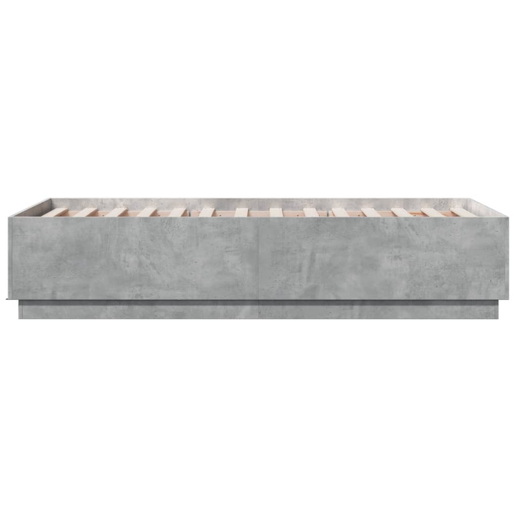 Bed Frame Concrete Gray 75 x 190 cm Engineered Wood