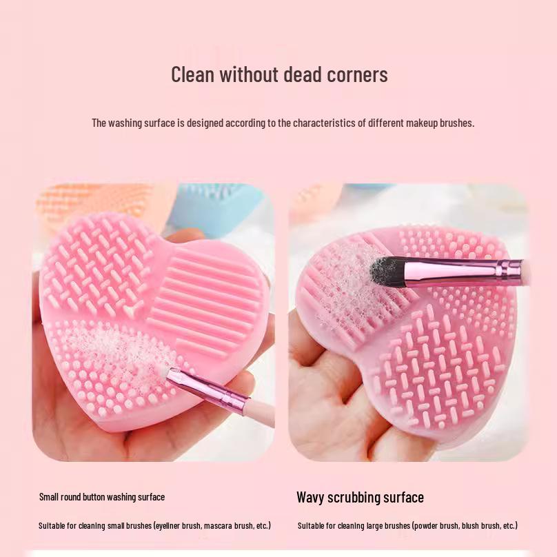 Heart-Shaped Silicone Makeup Brush Cleaner