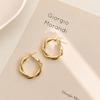 European and American Fashion Geometric Twist Earrings Simple Metal Earrings Personality Trendy Temperament Earrings Women