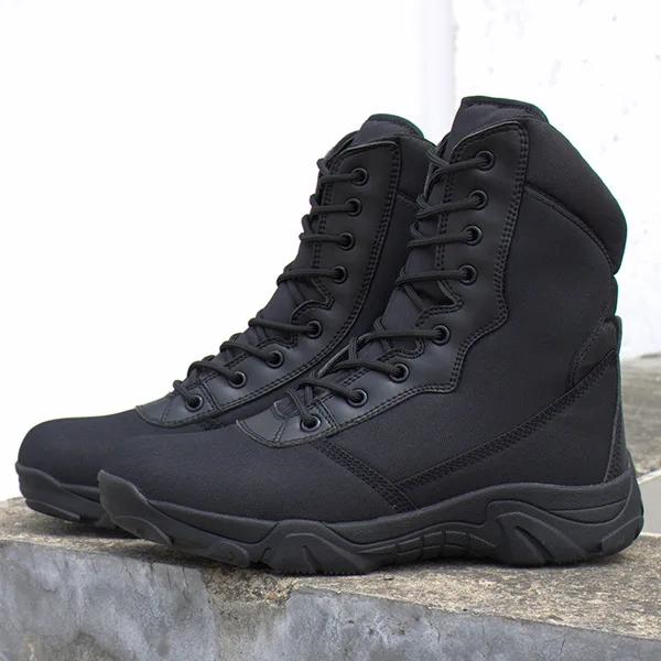 

Winter Men Boots Vintage Lace Up Front Leather Mens Waterproof Tactical Boots High Top Safety Work Shoes Combat Ankle Boots 46
