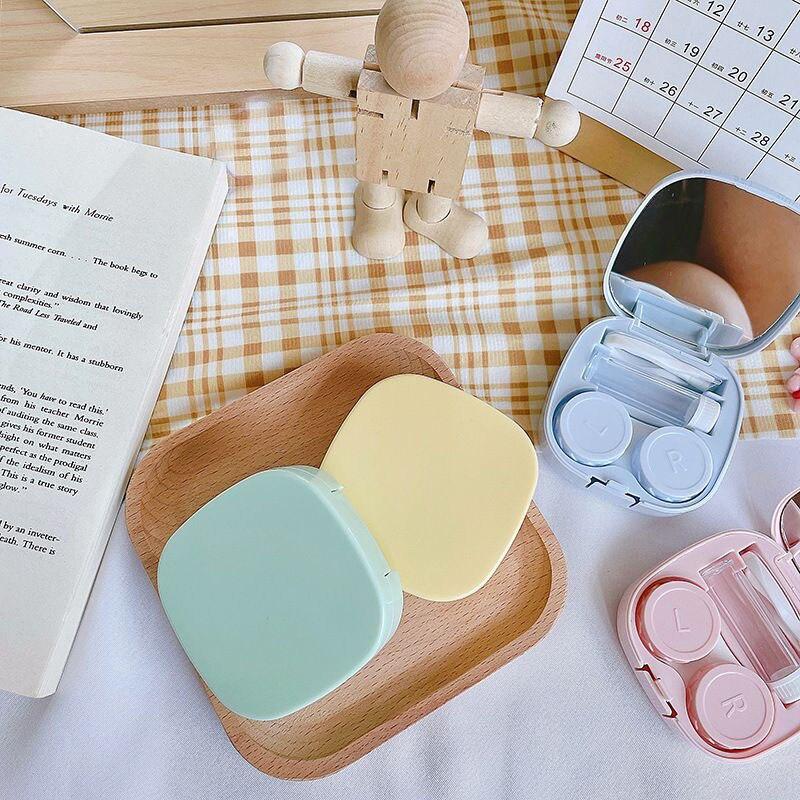 Weiß, rosa, gelb, für Brillen, Kosmetik, Kontaktlinsen, Box, Kontaktlinsen-Etui für Augen, Reiseset, Halter, Behälter, Reisezubehör