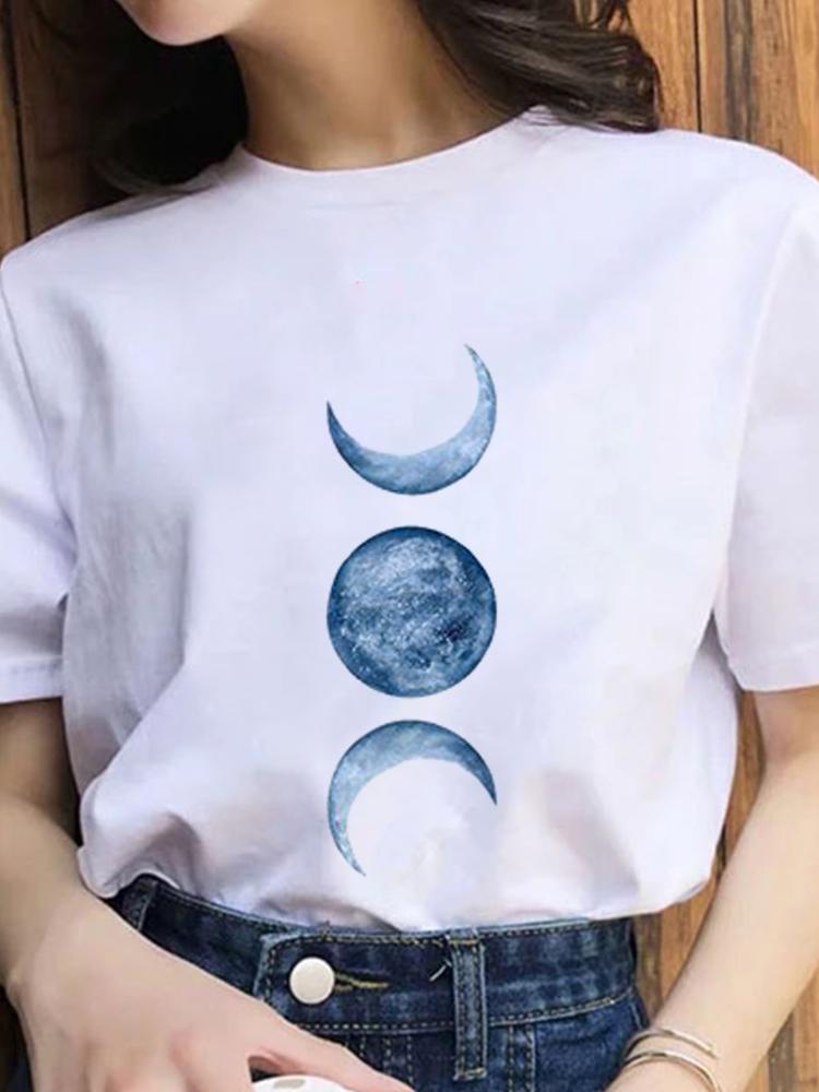 Women Fashion 2022 Cartoon Shirt Print Summer T-Shirts Female Sexy T-Shirt Aesthetic Clothes Summer Tops Trend Graphic T Top