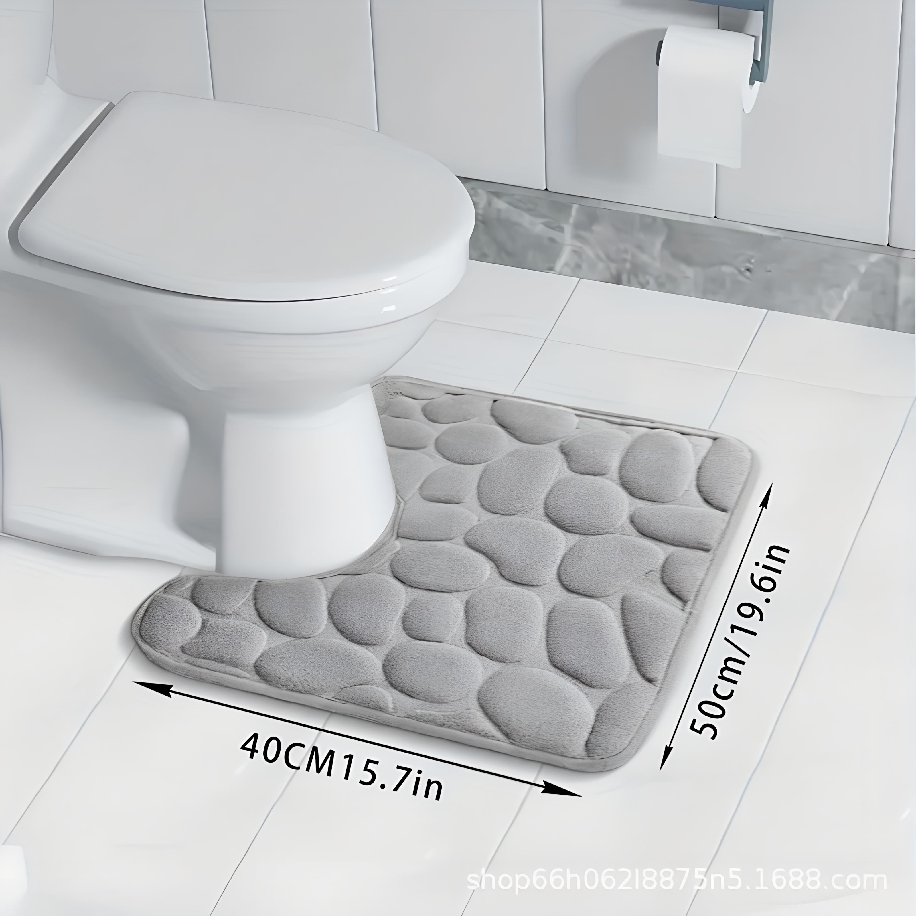 

50 см толстый фланелевый U-образный коврик для пола для ванной комнаты впитывающий туалетный коврик 40cm*50cm серый