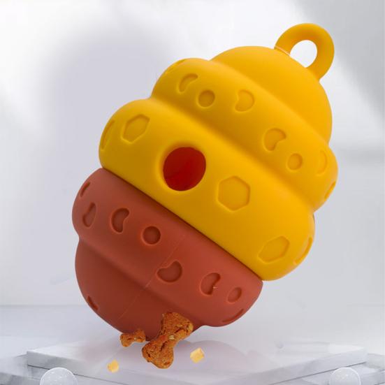Silicone Dog Food Leakage Ball Bite Resistant Treat Dispensing Feeder Toy Pet Teething Cleaning Interactive Boredom Enrichment Toy