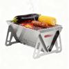 Portable Stainless Steel Folding Outdoor Stove & Grill Set: Skewers, Fire Pit, Barbecue Pan, Wood Camping Supplies.