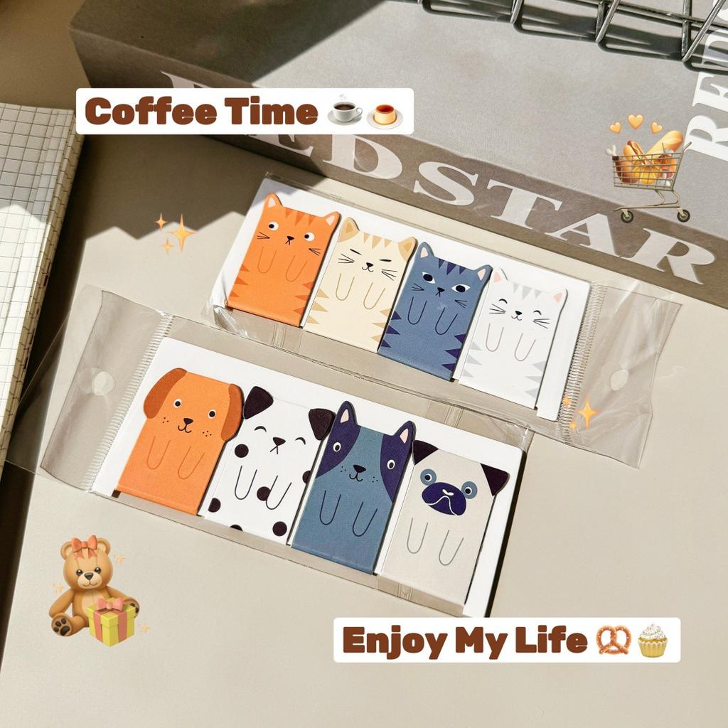 Cartoon Cat Magnetic Bookmark Creative Dog Bookmark Reward Student Stationery Gift Creative Stationery