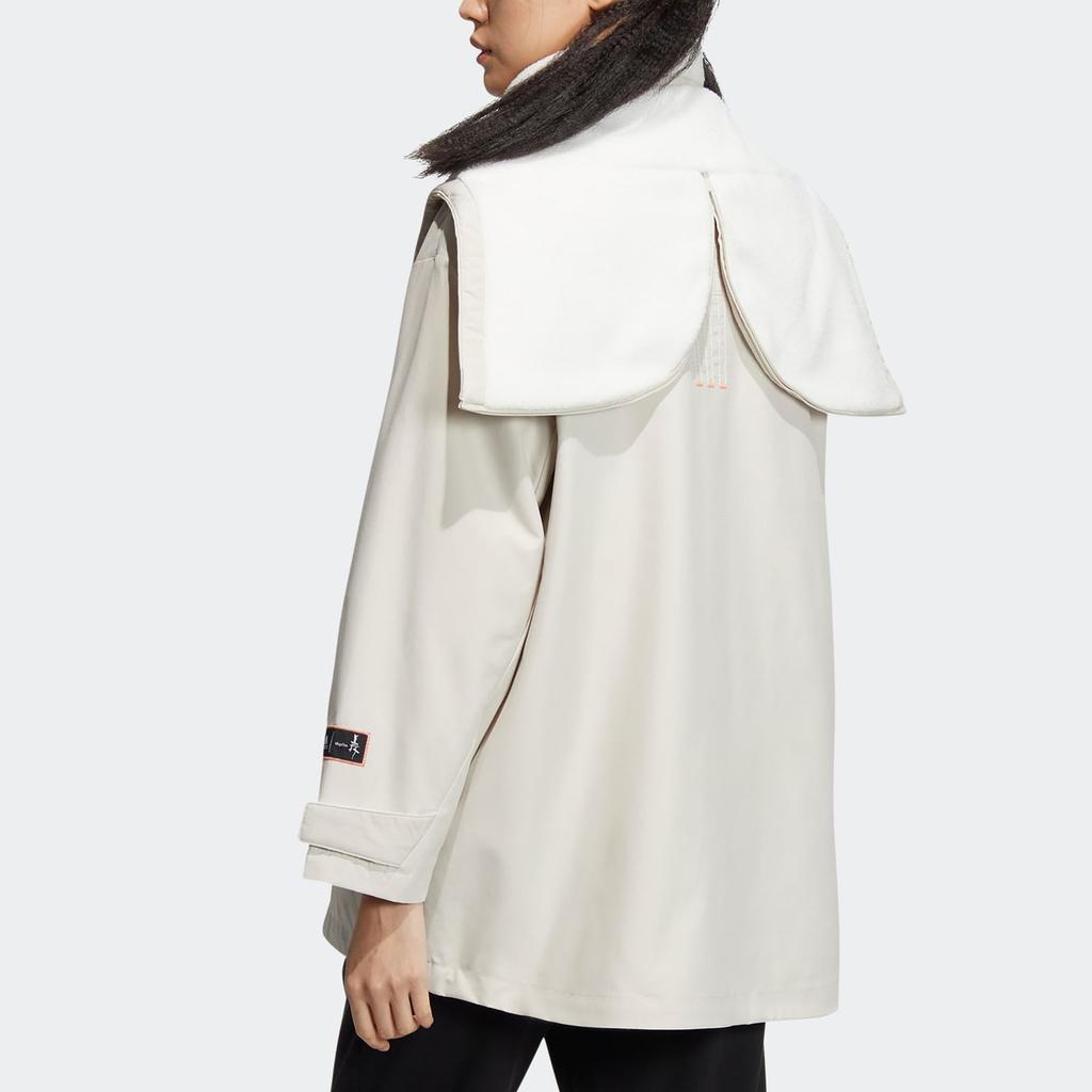 Adidas CNY Series Solid Color Fleece-Lined Sports Hooded Jacket Women Tops Han-Jade-White HZ2996