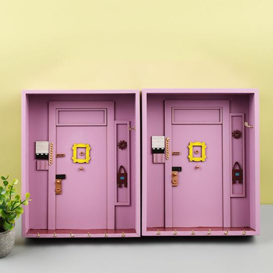 Wall Mount Key Holder Cute Door Frame Key Organizer with Multiple Hooks for Wall Entryway Bathroom Living Room Office Friendsip Gifts for TV Show