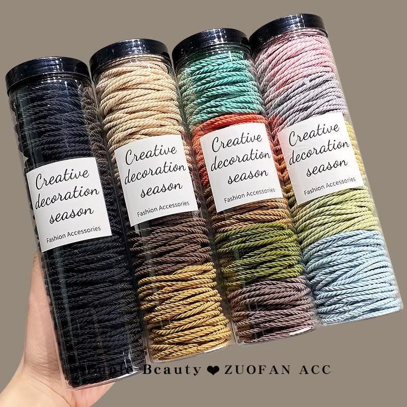 100pcs Seamless Hair Rings Elastic Hair Ties Simple All-match Hair Ropes Non-slip Hair Rings