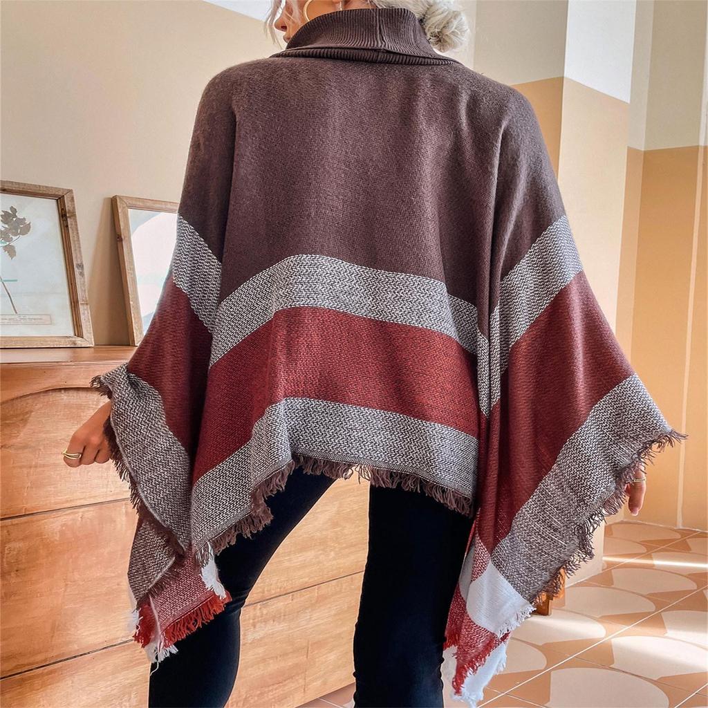 Women's Fashion Temperament Casual Light Luxury Plaid Fringe Sweater Coat