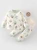 High-Waisted Baby Winter Clothing Set - Padded Two-Piece Cotton Underwear for Autumn/Winter