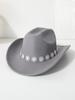 Western cowboy top hat men's and women's casual top hat flower sequined felt hat