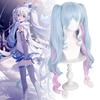 Lange Snow Miku Cosplay-Perücke aus hitzebeständiger Kunstfaser für Damen, perfekt für jeden Hautton