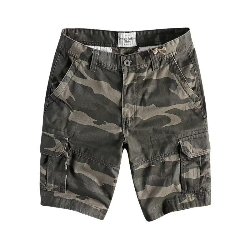 Pantaloncini Mimetici Uomo Larghi Casual Americani Pantaloni a Cinque Quarti Estivi Pantaloni da Cavallo Pantaloncini a Gamba Dritta