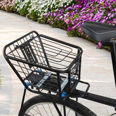  Panier Arrière de Vélo Cargo Pratique Facile à Installer Rangement Bagages Noir pour Voyage et Cyclisme