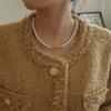 Tooxika French Retro Light Luxury Niche Grey Pearl Necklace Simple Personality Jumper Chain Female