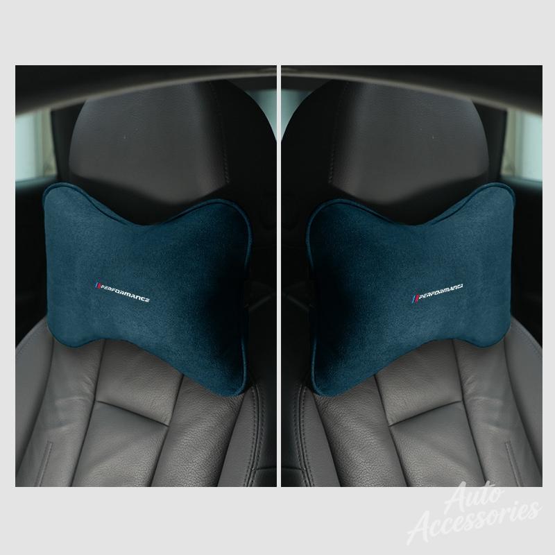 Suede Car Seat Neck Pillow Headrest Head Rest Relax Protection For Porsche Cayenne Cayman Panamera Macan Taycan Boxster stickers FU3